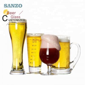 Sanzo Advertising Beer Glass med handtag Anpassad etsad logo Beer Can Glass Pepsi Beer Glass